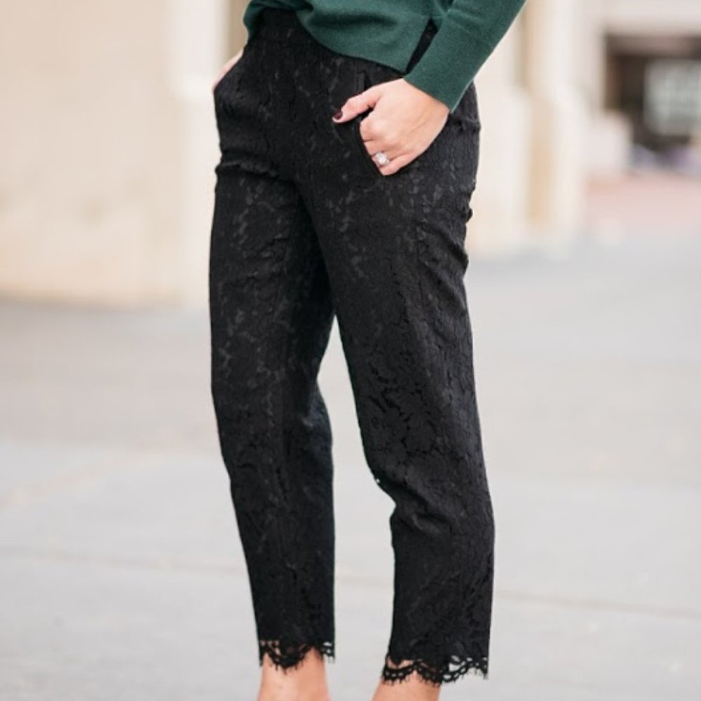 J.Crew black lace pants, size 00